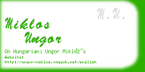 miklos ungor business card